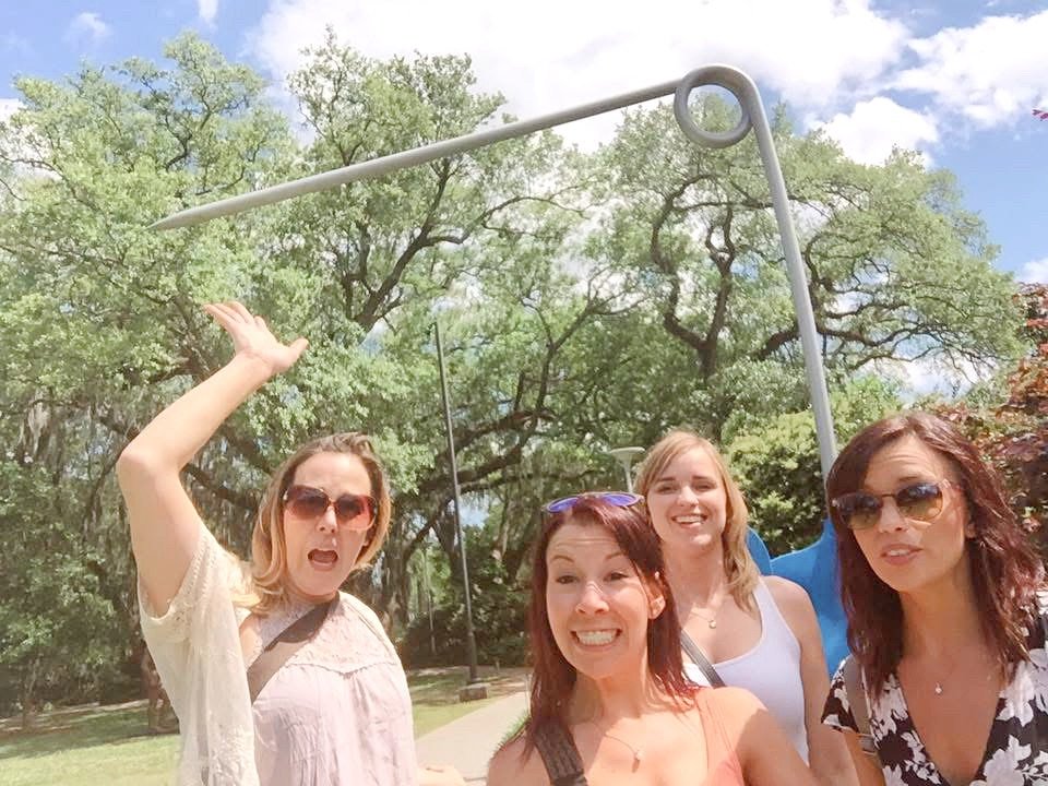 Four ladies in the New Orleans Art Museum Sculpture Garden